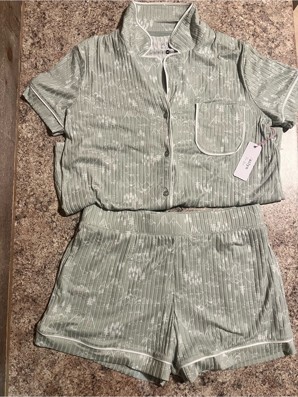 Sage Green Short Sleeve Pajama Top